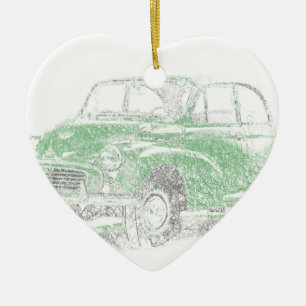 Morris Minor (Biro) Keramisch Ornament
