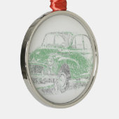 Morris Minor (Biro) Metalen Ornament (Rechts)