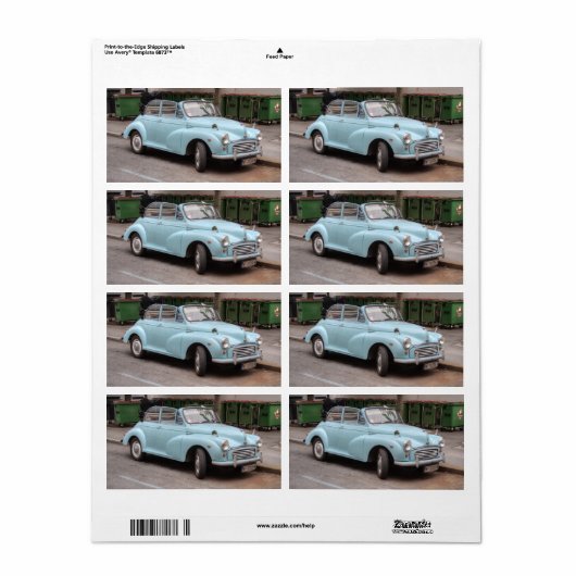 Morris Minor Convertible Tourer Etiket (Full Sheet)