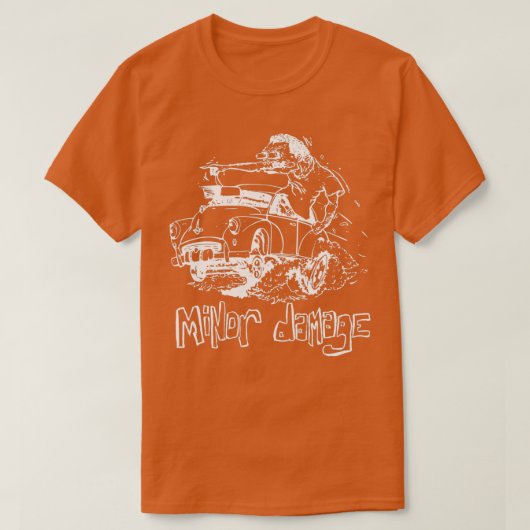 Morris Minor Damage donker T-shirt (Design voorkant)