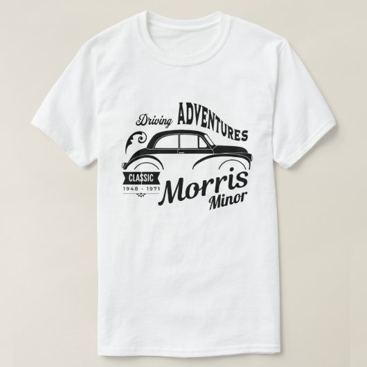 Morris Minor klassieke auto T-shirt (Design voorkant)