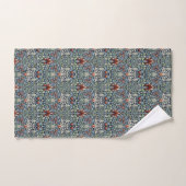 Morris Navy Blauwe Slangenkop Bloem Behang Bad Handdoek (Handdoek)