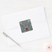 Morris Navy Blauwe Slangenkop Bloem Behang Vierkante Sticker (Envelop)
