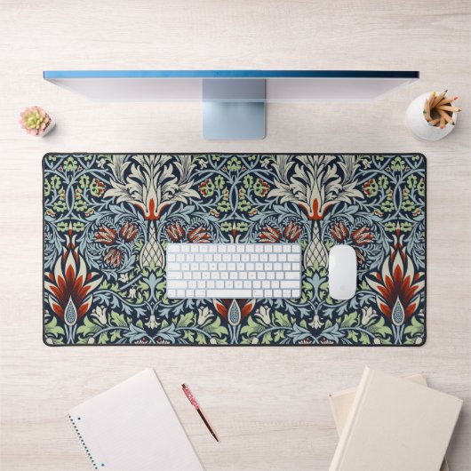 Morris Navy Blue Slangenhoofd Bloem Behang Bureaumat (Kantoor 1)