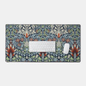 Morris Navy Blue Slangenhoofd Bloem Behang Bureaumat (Keyboard & Muis)