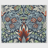 Morris Navy Blue Slangenhoofd Bloem Behang Cadeaupapier (Vlak)