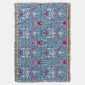 Morris Navy Blue Slangenhoofd Bloem Behang Deken (Voorkant Verticaal)