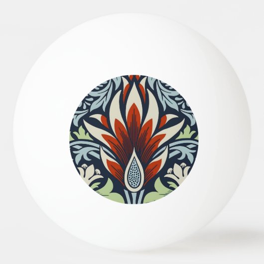 Morris Navy Blue Slangenhoofd Bloem Behang Pingpongbal (Voorkant)