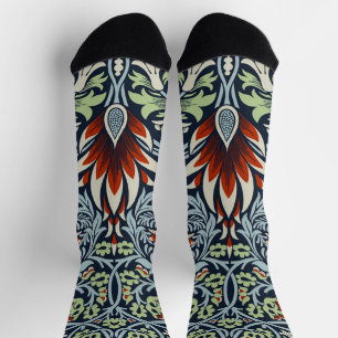 Morris Navy Blue Slangenhoofd Bloemmotief Behang Sokken