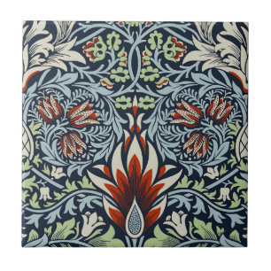 Morris Navy Blue Slangenhoofd Bloemmotief Behang Tegeltje