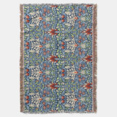 Morris Navy Blue Slangenkop Bloem Behang Deken (Voorkant Verticaal)