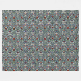 Morris Navy Blue Slangenkop Bloem Behang Fleece Deken