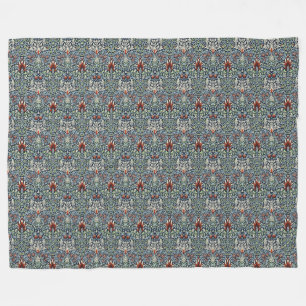 Morris Navy Blue Slangenkop Bloem Behang Fleece Deken