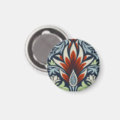 Morris Navy Blue Slangenkop Bloem Behang Magneet (Voorkant / Achterkant)