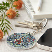 Morris Navy Blue Slangenkop Bloem Behang Sleutelhanger (Voorkant Rechts)