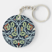 Morris Navy Blue Slangenkop Bloem Behang Sleutelhanger (Achterkant)