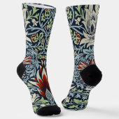 Morris Navy Blue Slangenkop Bloem Behang Sokken (Gebogen)