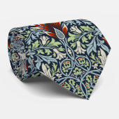 Morris Navy Blue Slangenkop Bloem Behang Stropdas (Opgerold)