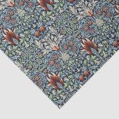 Morris Navy Blue Slangenkop Bloem Behang Tissuepapier (Detail)