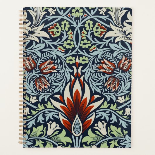 Morris Navy Blue Slangenkop Bloembehang Planner (Voorkant)