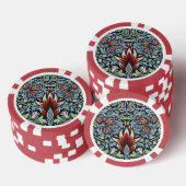 Morris Navy Blue Slangenkop Bloembehang Poker Chips (Opstapeling)