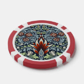 Morris Navy Blue Slangenkop Bloembehang Poker Chips (Enkel)