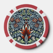 Morris Navy Blue Slangenkop Bloembehang Poker Chips (Achterkant)