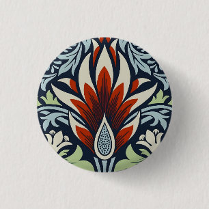 Morris Navy Blue Slangenkop Bloembehang Ronde Button 3,2 Cm