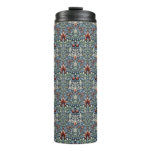 Morris Navy Blue Slangenkop Bloembehang Thermosbeker (Voorkant)