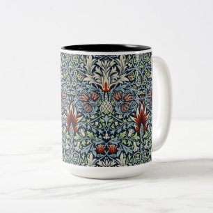 Morris Navy Blue Slangenkop Bloembehang Tweekleurige Koffiemok