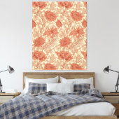 Morris Oranje Chrysanthemum Victoriaans Pattern Canvas Afdruk (Insitu (Slaapkamer))
