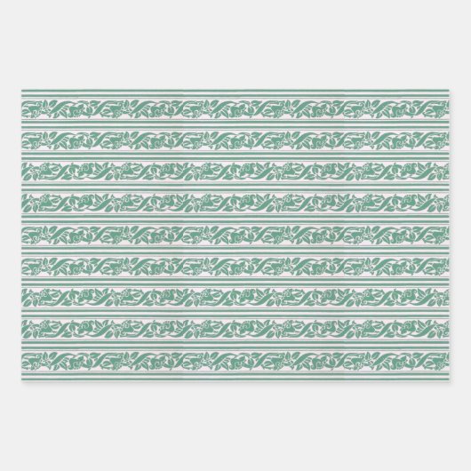 Morris Oranje Geel Groen Stripe Patroon Inpakpapier Vel (Voorkant 3)