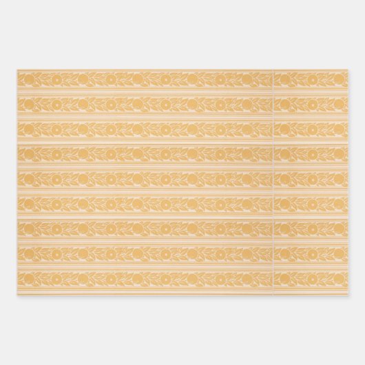  Morris Oranje Geel Groen Stripe Patroon Inpakpapier Vel (Voorkant 2)