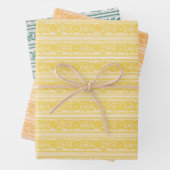  Morris Oranje Geel Groen Stripe Patroon Inpakpapier Vel (In situ)