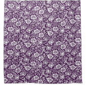 Morris Paarse & Witte Bloempatroon Douchegordijn (Voorkant)