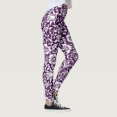 Morris Paarse & Witte Bloempatroon Leggings (Rechts)