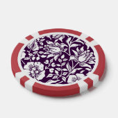 Morris Paarse & Witte Bloempatroon Poker Chips (Enkel)