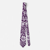 Morris  Paarse & Witte Bloempatroon Stropdas (Voorkant)