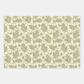 Morris Park Blue en Green Floral Demask Inpakpapier Vel (Voorkant 2)