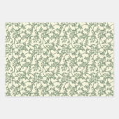 Morris Park Red en Green Floral Demask Inpakpapier Vel (Voorkant 2)