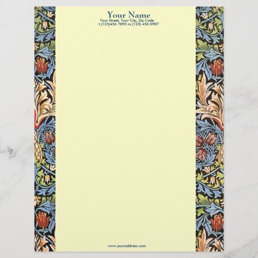Morris Patterned Letterhead Briefhoofd Ontwerp (Voorkant)