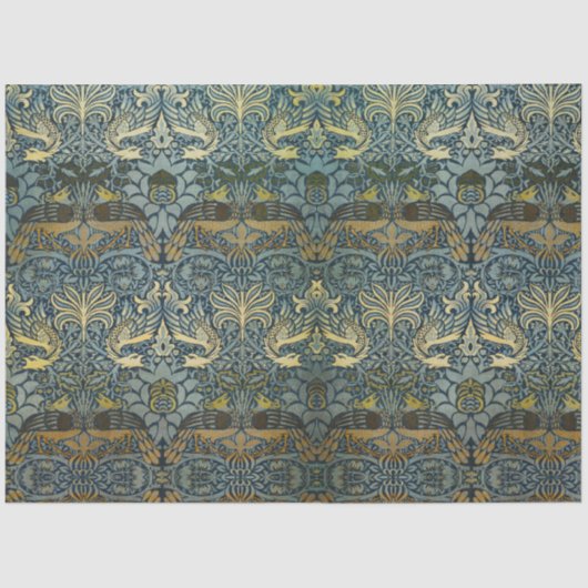 Morris -  Pauw & Dragon Bloempatroon Tissuepapier (Voorkant)