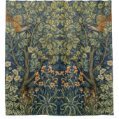 Morris  Pheasant eekhoorn & Bloempatroon Douchegordijn (Voorkant)