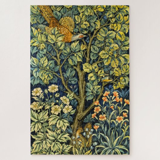 Morris  Pheasant eekhoorn & Bloempatroon Legpuzzel (Verticaal)