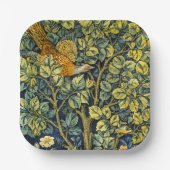 Morris  Pheasant eekhoorn & Bloempatroon Papieren Bordje (Voorkant)