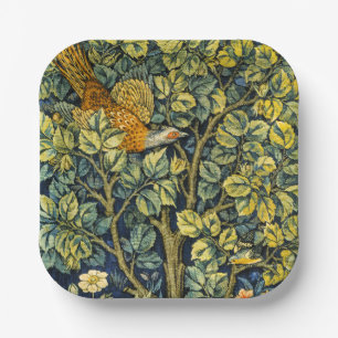 Morris  Pheasant eekhoorn & Bloempatroon Papieren Bordje