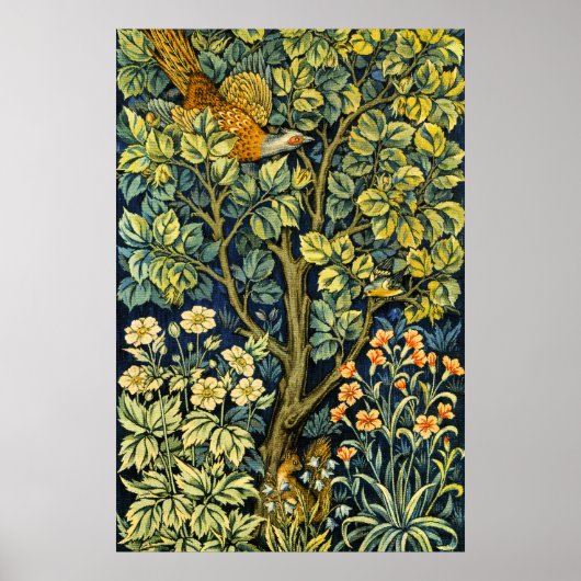 Morris  Pheasant eekhoorn & Bloempatroon Poster (Voorkant)