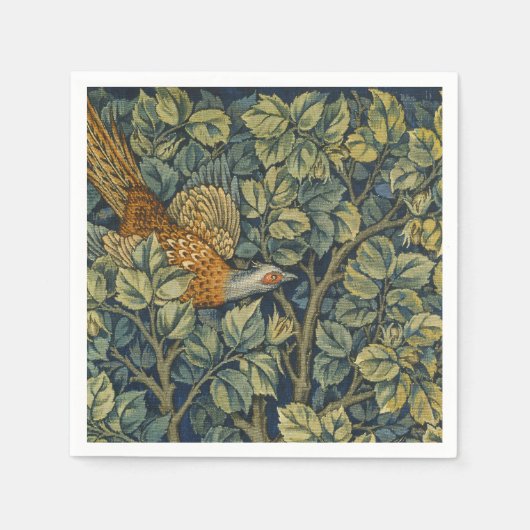 Morris  Pheasant eekhoorn & Bloempatroon Servet (Voorkant)