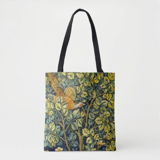 Morris Pheasant eekhoorn & Bloempatroon Tote Bag (Voorkant)