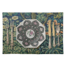 Morris Print Placemat met Antieke Geschilderde Bor